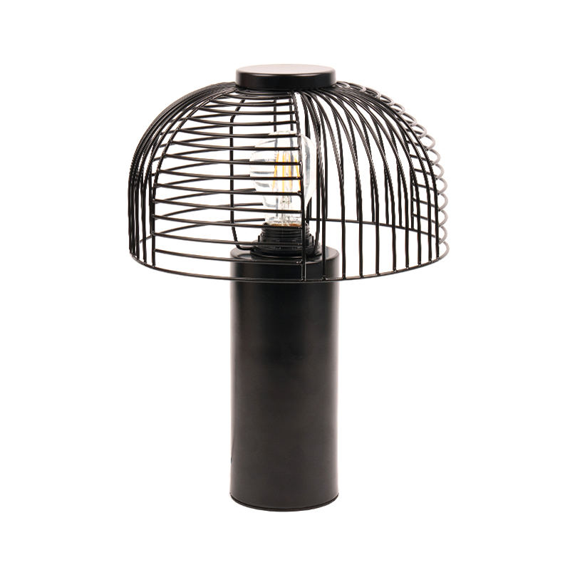 Klietka čiernej klietky kovaná železná stolová lampa
