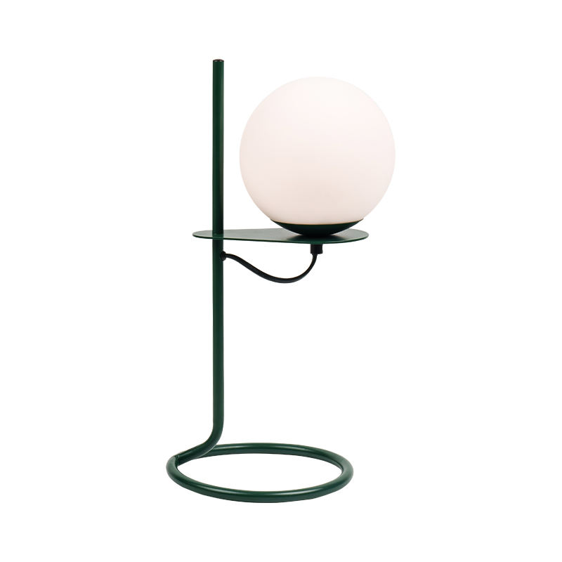 Jednoduchá sklenená guľová stolová lampa