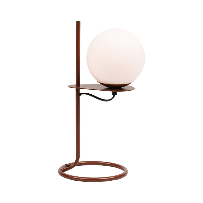 Jednoduchá sklenená guľová stolová lampa