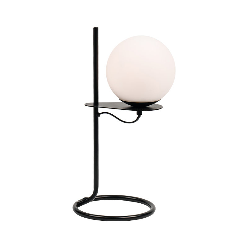 Jednoduchá sklenená guľová stolová lampa