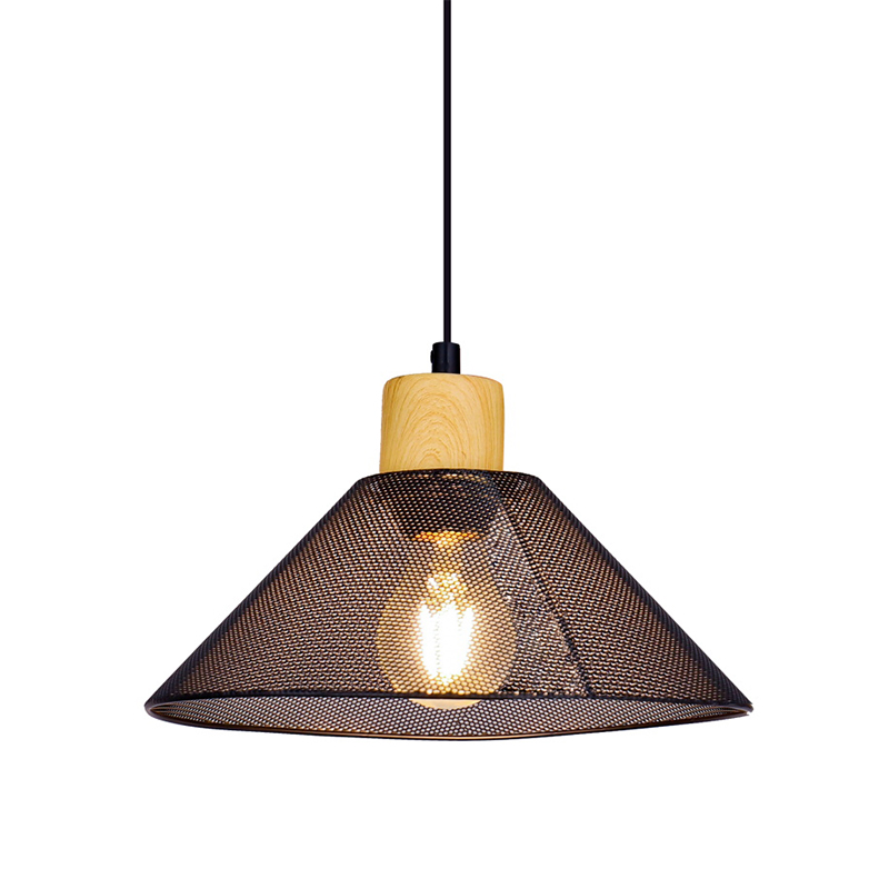 Luster s čiernou dutou lampa