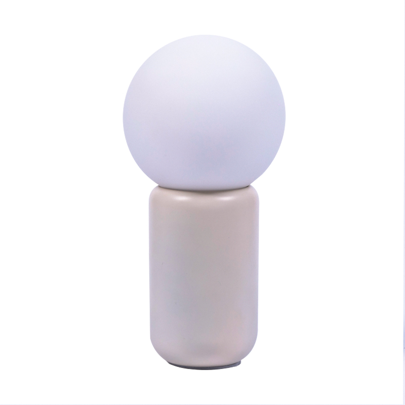 Nordická jednoduchá stolová lampa (kovová základňa + sklenená lampa)