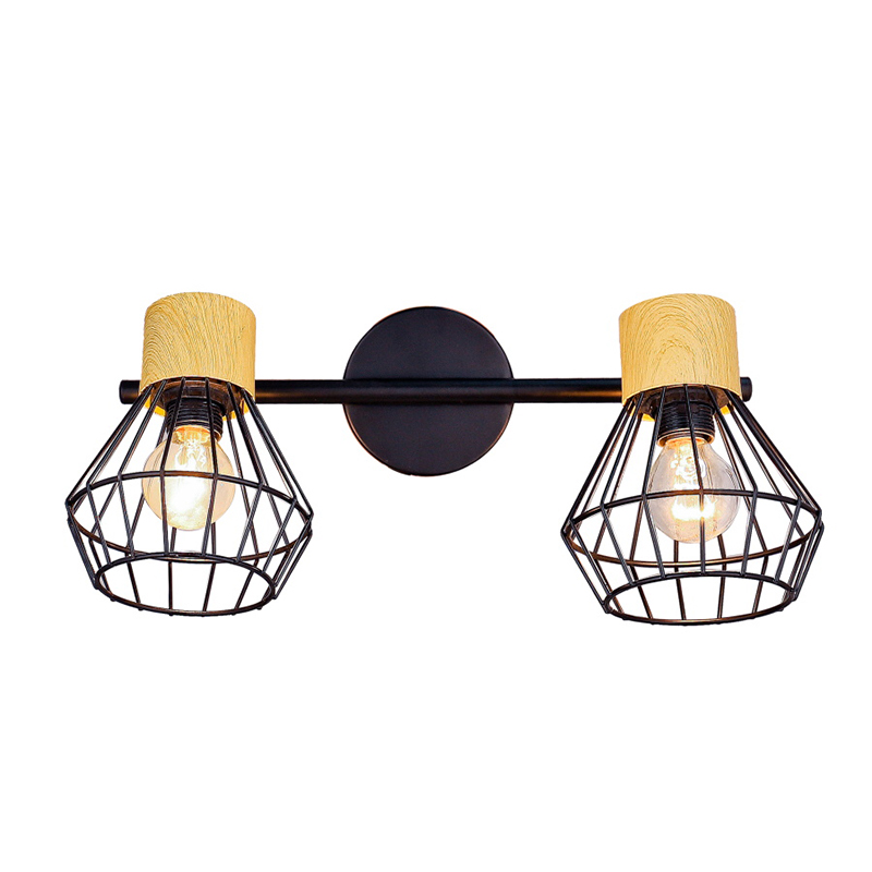 Jednoduchá nástenná lampa s dvojitou hlavou